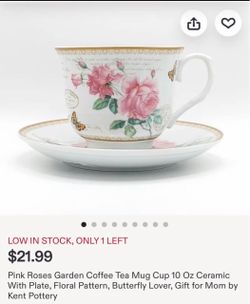 Kent Pottery Floral Tea Cup and Saucer Set