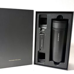 Range Rover tumbler/leather keychain set new