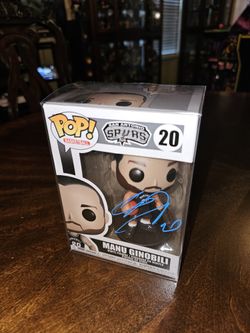 SPURS MANU GINOBILI SIGNED CUSTOM FUNKO POP FROM ARGENTINA W/JSA COA!!