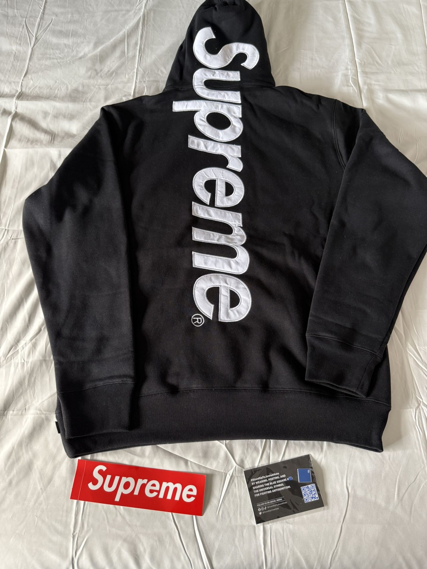 Supreme Satin Appliqué Hoodie size Medium