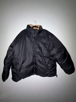Reversible black/tan corduroy lined The North Face puffer jacket Men’s XXL