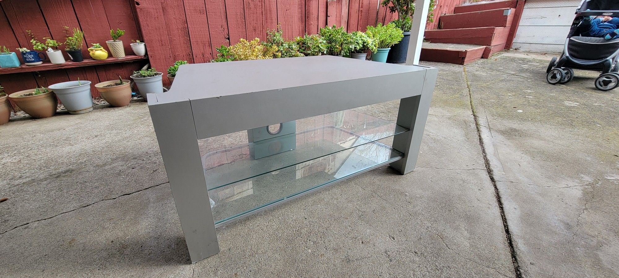 Tv Stand With Glass Shelves