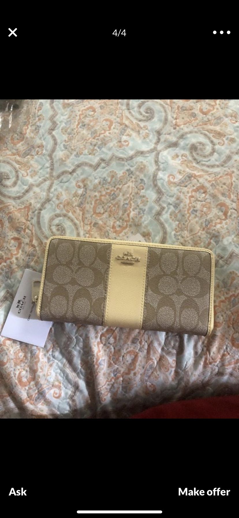 New with tag coach wallet yellow