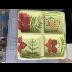 Ceramic Floral Tray