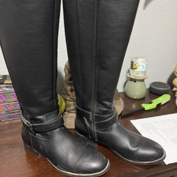 Leather Zip Up Boots