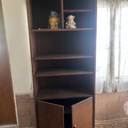 Bookshelf With Cabinet Storage 