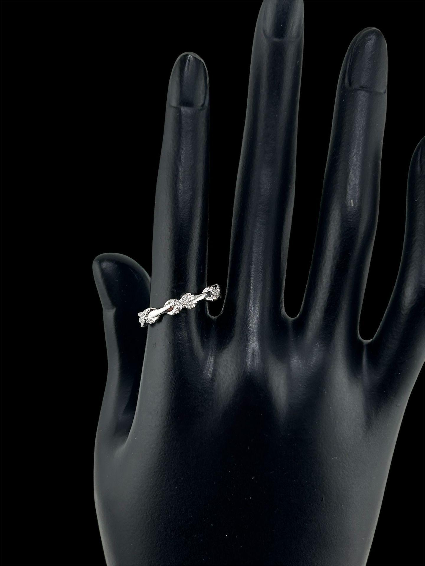 14k White Gold Diamond Infinity Stackable Wedding Anniversary Band