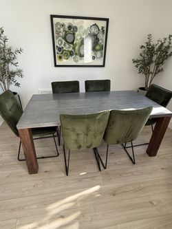Metal And Wood Dining Table (Crate & Barrel)