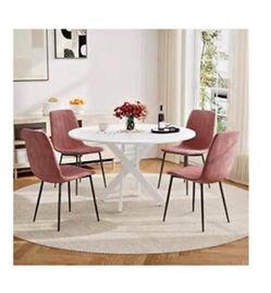 Round kitchen table with 4 chairs set