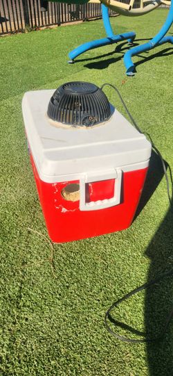 Cooler ice chest  ac  with fan