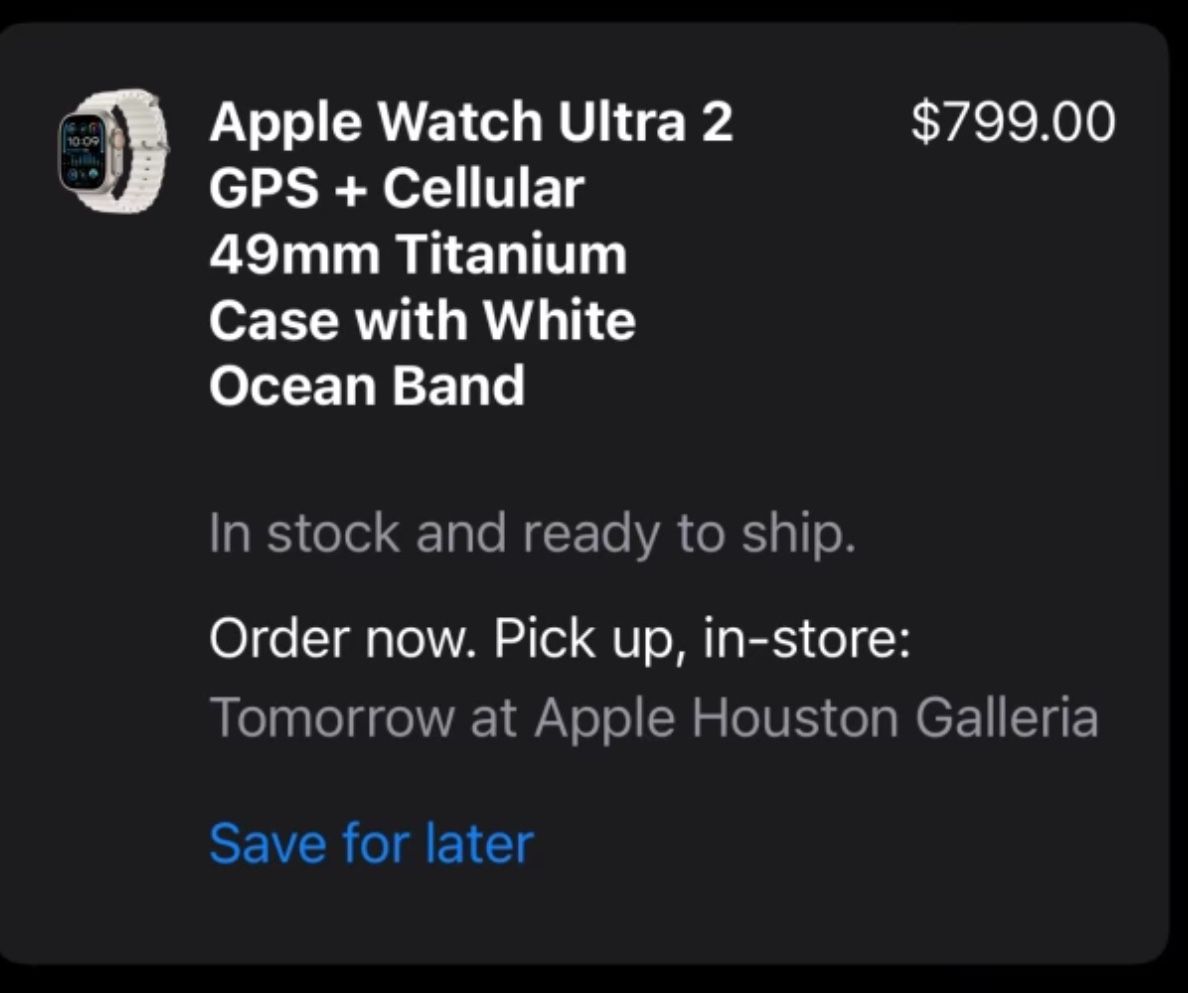 Apple Watch Ultra 2 GPS + Cellular 49mm Titanium Case with White Ocean Band