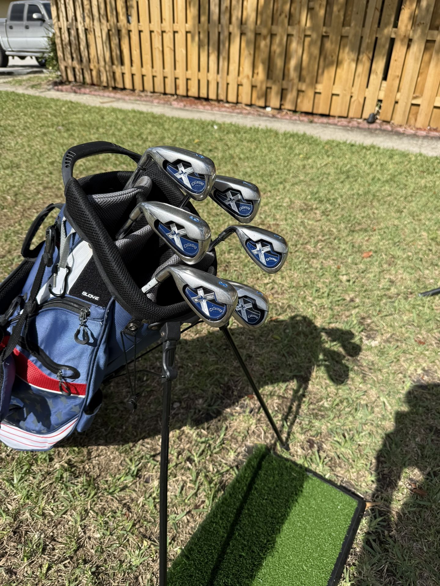 Left handed Callaway X-18 iron set 5-9, SW