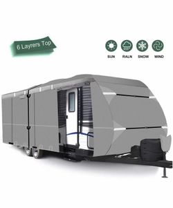 RV Cover 24ft-27ft Travel Trailer Covers Upgraded 6 Layers Top with 6 Sink Co...