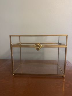 Gold Brass and Glass Display Box