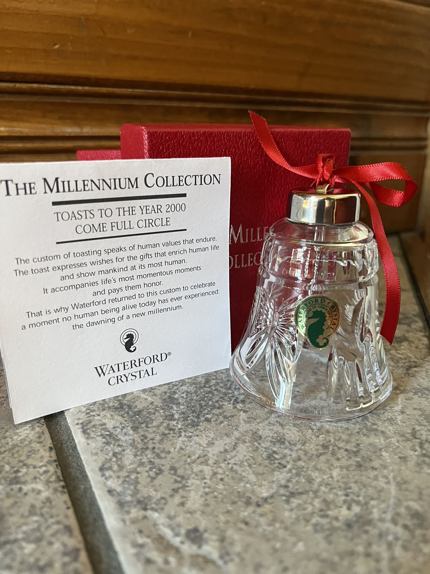 Waterford Crystal 2000 Millennium Bell Ornament 106958 Made Germany New Mint Box