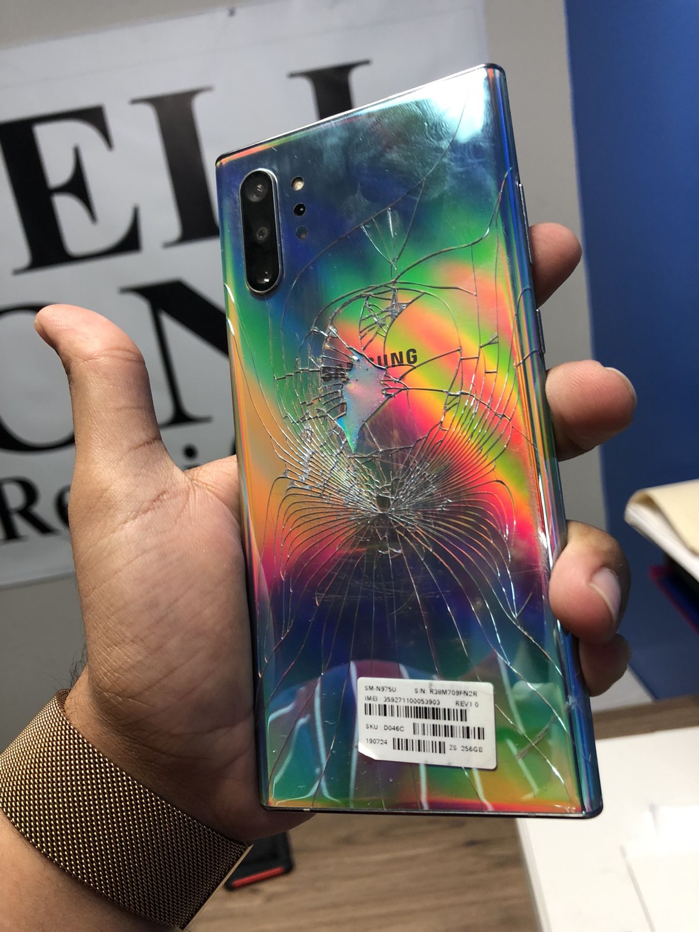 Samsung Galaxy note 10 plus factory unlocked cracked back