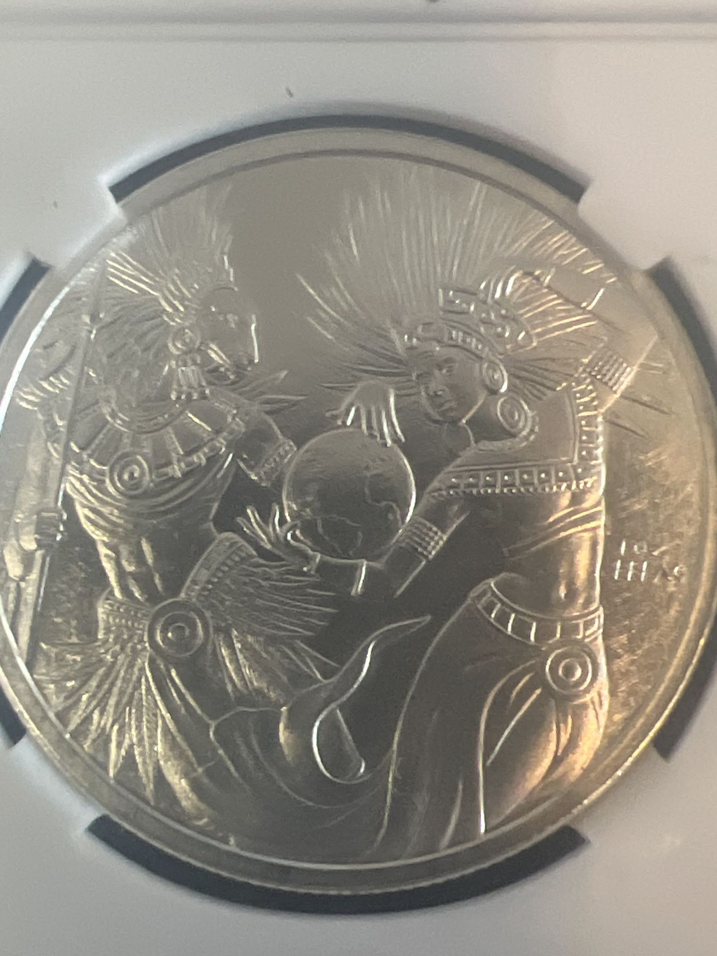 1 oz Aztec Calendar .999 Silver Round: