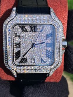 Iced out Santos Style Watch