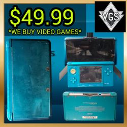 *FOR PARTS* Nintendo 3DS Aqua Blue CTR-001 Handheld Console Only Untested