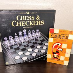 Elegant Glass Chess And Checker Set