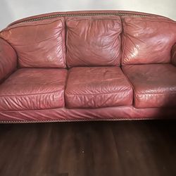 Maroon/Red Leather Couch