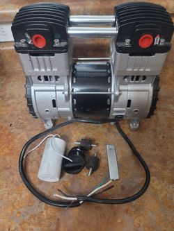 110 VOLTS 2 HP ELECTRIC AIR COMPRESSOR 15 AMPS 24 GALLON ULTRA QUIET OIL FREE PUMP MOTOR ONLY