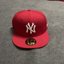 New Era Red Cap 59FIFTY 7 3/8