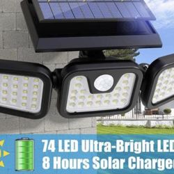 solar Led Light Motion Sensor Super Bright 129leds New $30