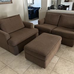 Loveseat, Matching Oversized Chair and Ottoman  