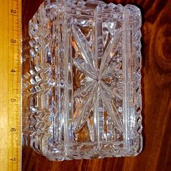 Crystal Cut Candy Dish With Lid