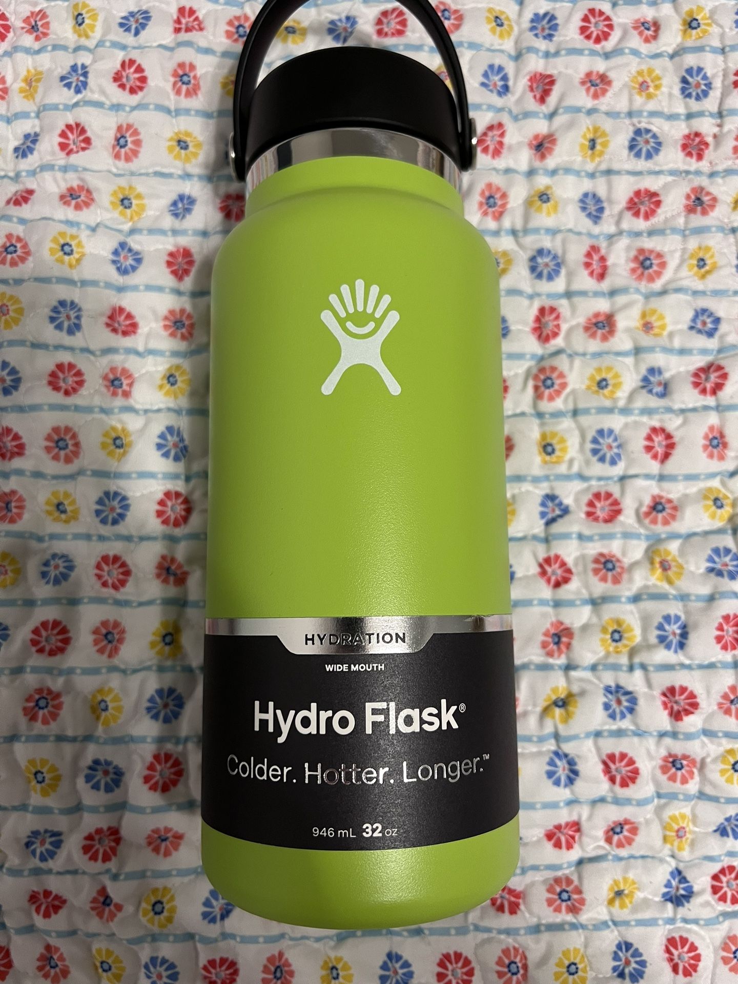 new green hydro flask wide flex cap 32 oz