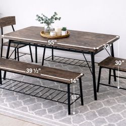 Modern Rustic Dining Table Set 