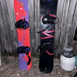 Two Burton Snowboards w/ Bindings 