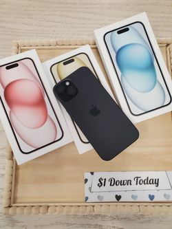 Apple IPhone 15 - $1 DOWN TODAY, NO CREDIT NEEDED