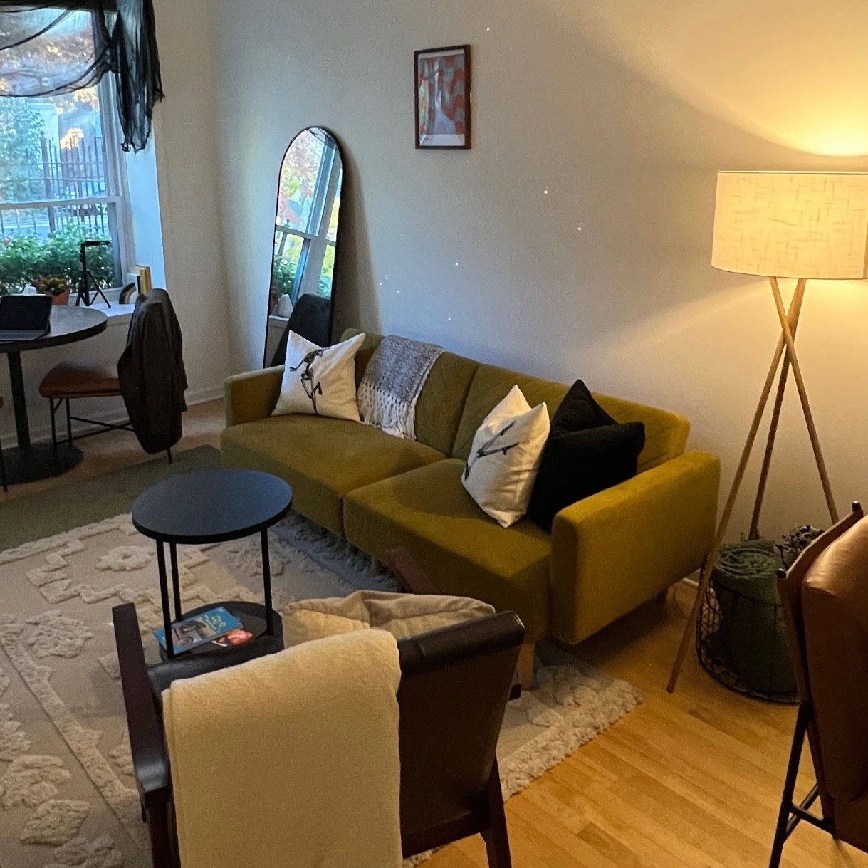 Versatile Smart Futon Sofa - Velvet Antique Gold