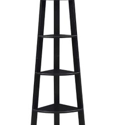 Convenience Concepts Newport 6  Tier Corner Bookcase, Black