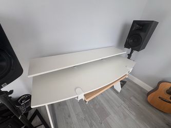 Modern Studio / Computer Desk with Monitor Riser & Keyboard Tray