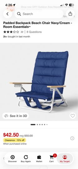 Padded Backpack Beach Chair BRAND NEW