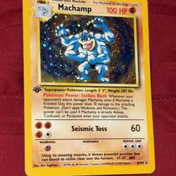 1999 Pokemon Base Set Halo 1st Edition Machamp #8