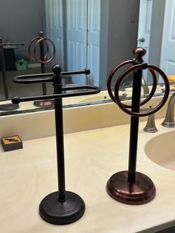 Black & Bronze Countertop Towel Holders – Set of 2