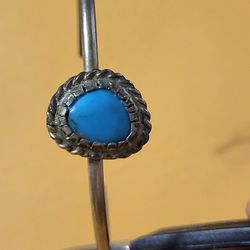Genuine Turquoise And Sterling Silver Bracelet