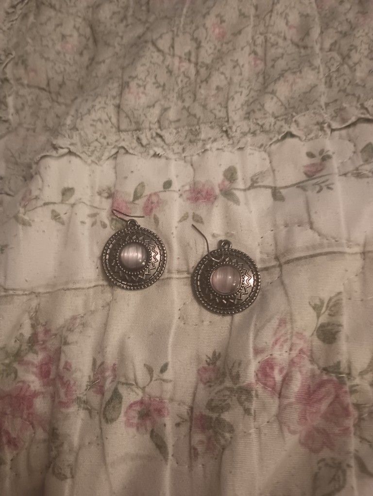 Vintage Tribal Disc Adorned With Moonstone