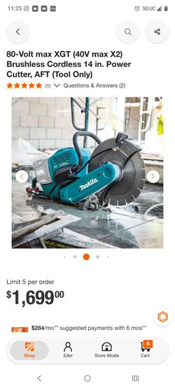 Makita 80V XGT Brushless Cordless 14 in. Power Cutter