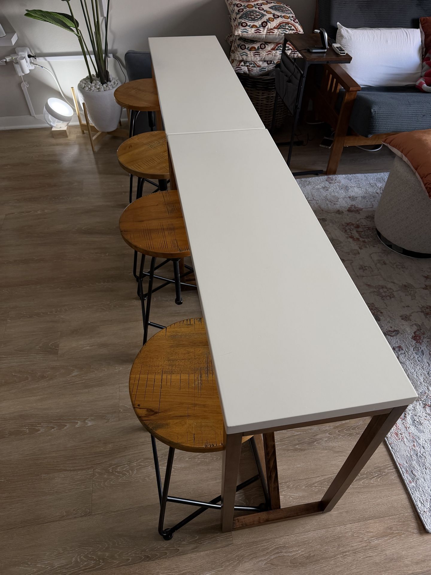 Two Tables with Four Stools