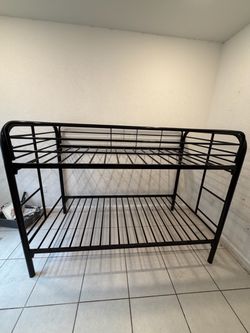 Black Metal Twin Bunk Bed Frame