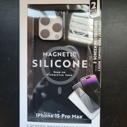 IPhone 15 Pro Max Silicone Case W 2 Screen Protect