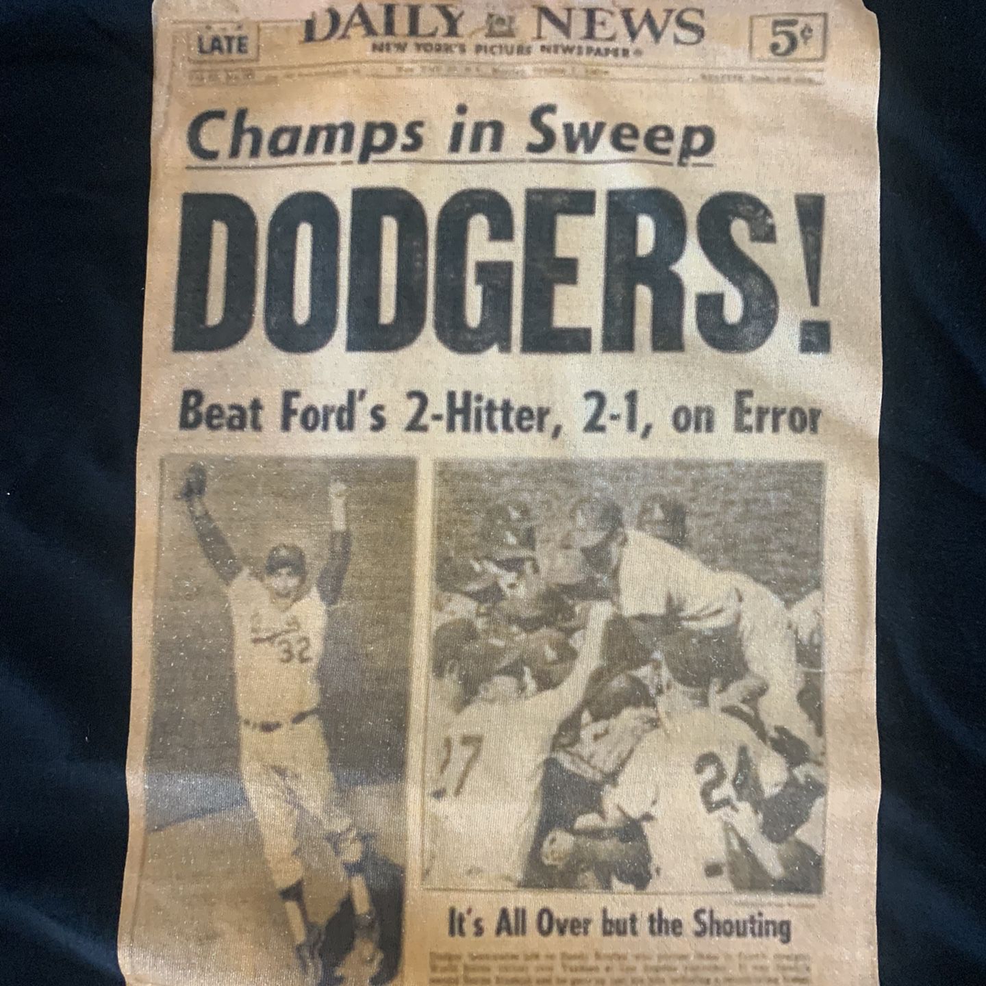 LA Dodgers T-shirt MLB World Series  1963