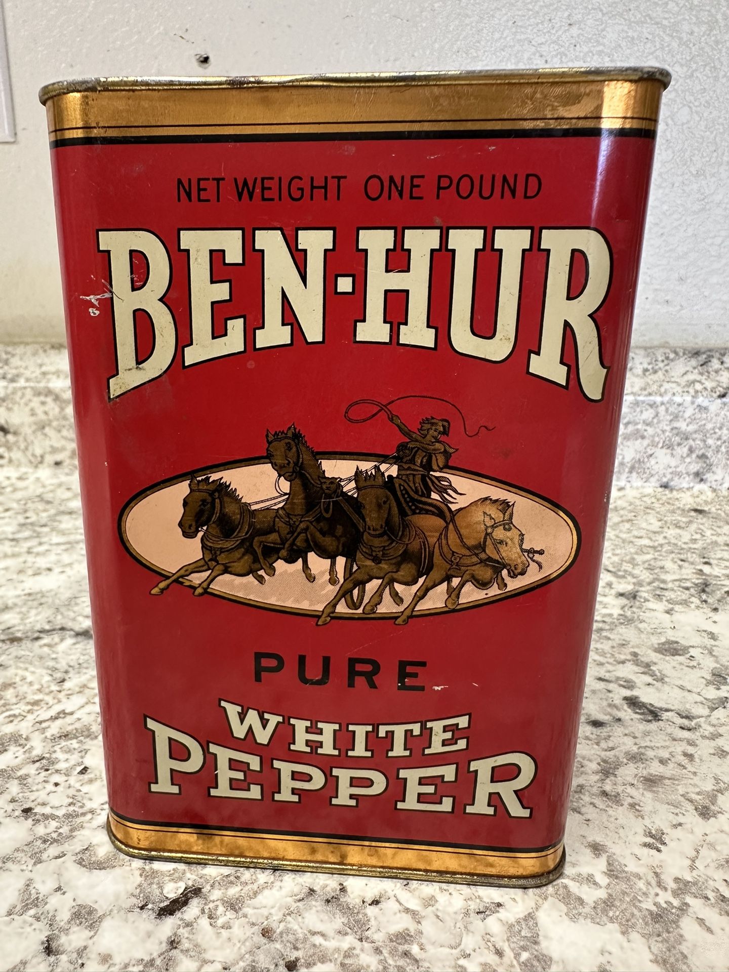 Ben- Hur pure white pepper container