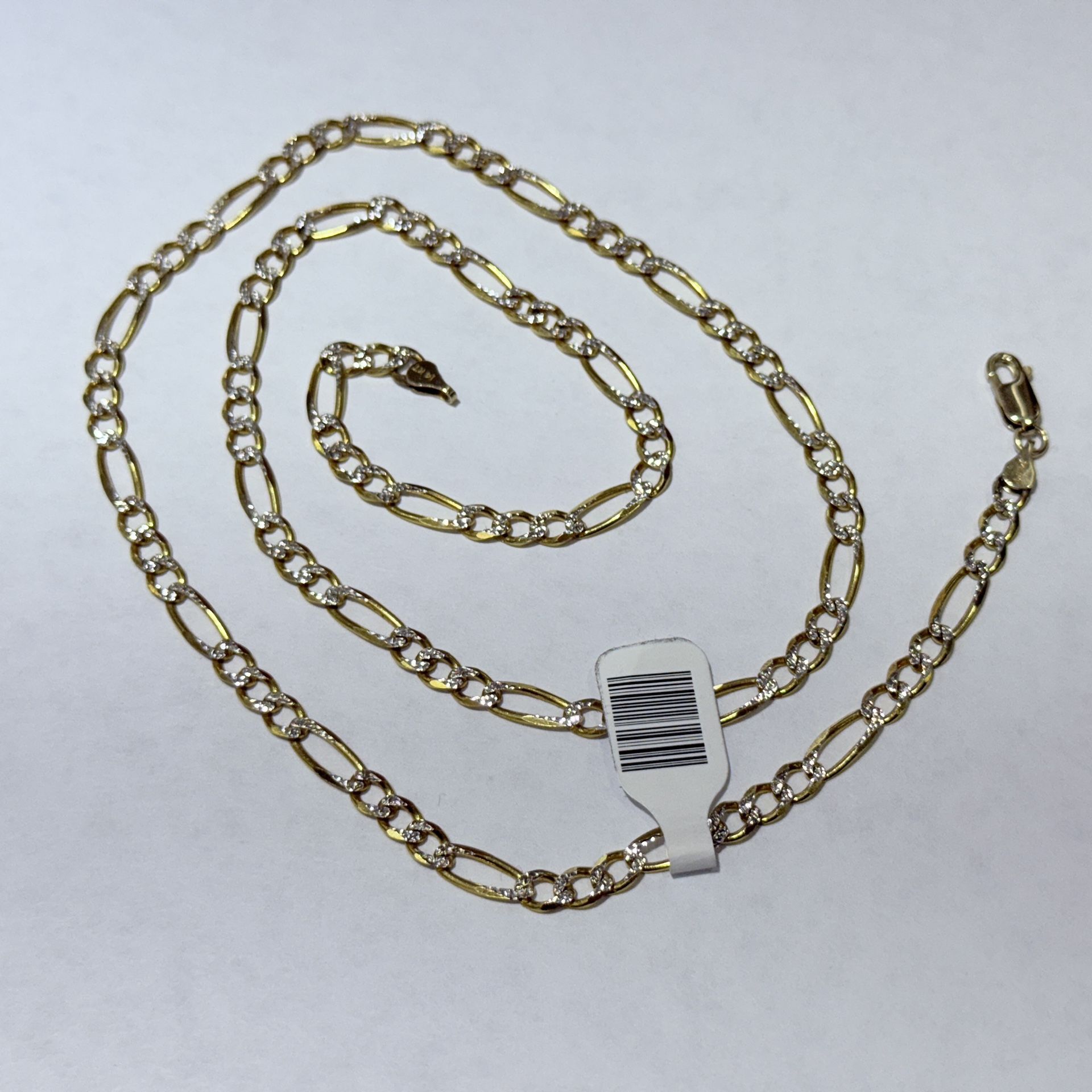 14k Gold Diamond-Cut Figaro Chain