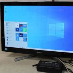 Sony Touchscreen 24" All In One Desktop PC Intel Duo Core 8GB RAM 500GB SSD Webcam 1080P LCD DVDRW Wi-Fi  Wireless 
